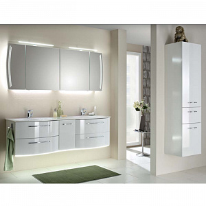 Pelipal Solitaire 7025 Комплект мебели с зеркальным шкафчиком и подсветкой, 170см, Цвет: белый глянц