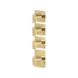 Newform Haka Смеситель для душа, термостатический, на 3 потока, цвет: PVD brushed gold