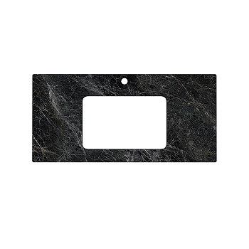 Kerama Marazzi Столешница из керамогранита для встраиваемых раковин снизу Риальто 100см, с 1 отв., толщина 9мм, цвет: серый темный лаппатированный