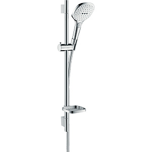 Hansgrohe Raindance Select E Душевой набор: штанга 65см, ручной душ, 3jet (Rain, RainAir, WhirlAir), мыльница, шланг, цвет: белый/хром