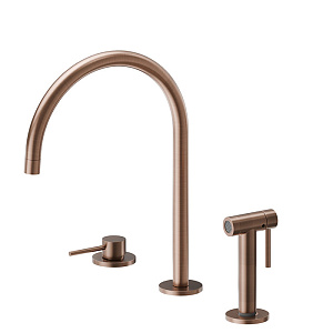 Newform N21 Смеситель для кухни, 3 отв., с ручным душем, цвет: PVD Brushed c. Bronze