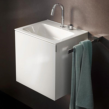 Emco Vanity units Комплект мебели 40х53.8хh39см, 1 дверь со стекл фасадом, ручка хром, корпус лак, подвесной, цвет: белый