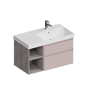 Kerama Marazzi Cubo Тумба подвесная 90см, правая, цвет: мальва матовая
