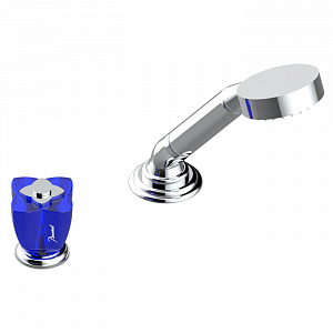 THG Pуtale de cristal bleu Ручной душ на борт ванны, 2 отв., цвет: хром/синий хрусталь