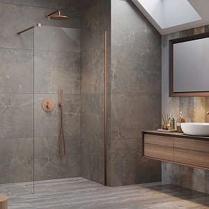 Radaway Modo New II Душевое ограждение 120см, стекло прозрачное, покрытие Easy Clean, профиль: брашированная медь