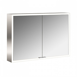 Emco Asis prime Зеркальный шкаф 100х15.2х70см., навесной, 2 дверки, 2 стекл.полки LED-подсветка сенсорн., розетка, боковые панели зеркало