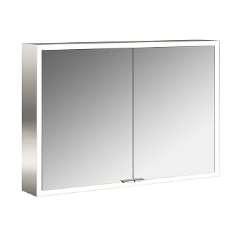 Emco Asis prime Зеркальный шкаф 100х15.2х70см., навесной, 2 дверки, 2 стекл.полки LED-подсветка сенсорн., розетка, боковые панели зеркало