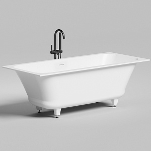 Salini Orlanda Axis Kit Встраиваемая ванна на ножках 170х75х60см., "Up&Down", сифон, интегрированный слив-перелив, материал: S-Sense, цвет: белый матовый