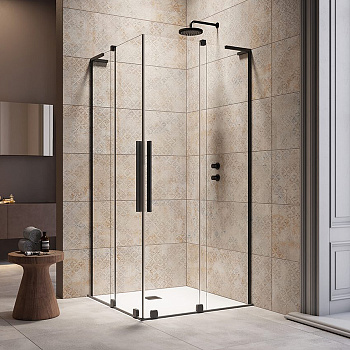 Radaway Furo SL KDD Душевая дверь 100см, раздвижная, правая, стекло прозрачное, покрытие Easy Clean, профиль: черный