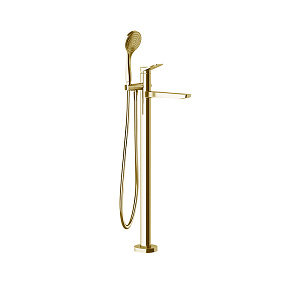 Gessi Rilievo Смесителя для ванны, напольнный, с душевой лейкой, цвет: Gold Brushed CCP