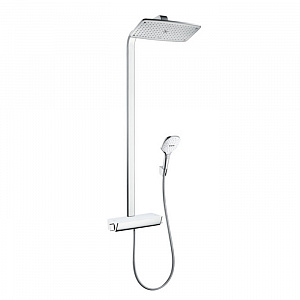 Hansgrohe Raindance Select 360 Showerpipe Душевая система, с верхним душем 36х19см, термостатический смеситель , с ручным душем, цвет: хром/белый