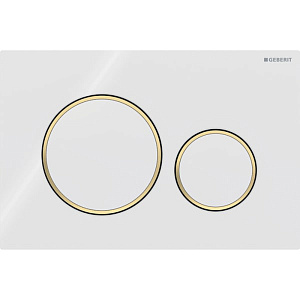Geberit Sigma20 Клавиша для двойного смыва, круглая, цвет: белый/позолота