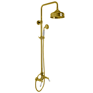 Fima Carlo Frattini Herend Душевая стойка, верхний душ 20см., со смесителем, ручным душем и держателем, цвет: золото