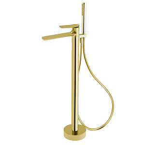 Fima Carlo Frattini Flo Смеситель для ванны, напольный, с ручным душем, цвет: золото