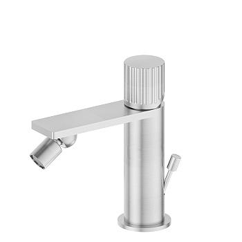 Newform Steel Line Смеситель для биде, 1 отв., с донным клапаном, цвет: stainless steel
