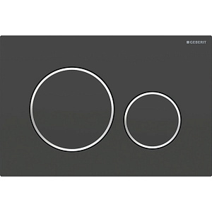 Geberit Sigma20 Клавиша для двойного смыва, круглая, цвет: черный матовый/хром