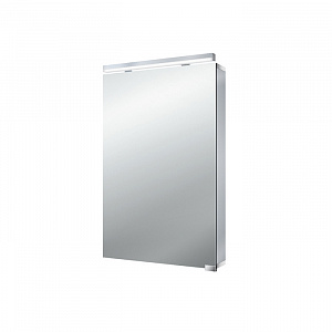 EMCO Flat Зеркальный шкаф 50х72.8см., LED-подсветка, 1 дверь, 2 полки, розетка, без нижней подсветки
