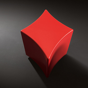 Kerasan Artwork Столик декоративный на стальной основе "QUADRI", 55х45х41 см, напольный, цвет: красный глянцевый