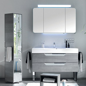 Pelipal Solitaire 7020 Комплект мебели с зеркальным шкафчиком и светильником, 120см, подвесной, Цвет: графит