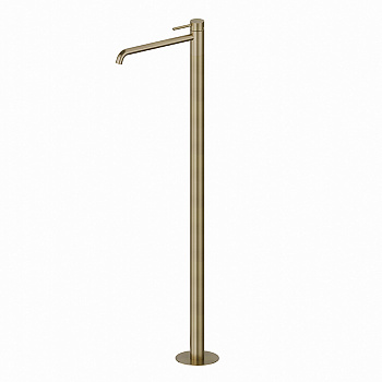Newform X-STEEL 316 Смеситель для раковины, напольный, излив 28см., наружная часть, цвет: PVD Brushed pale gold