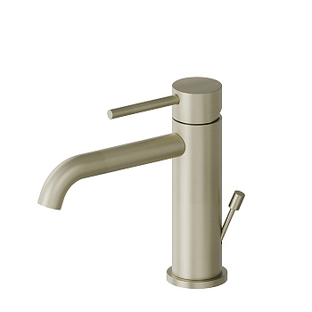 Newform X-STEEL 316 Смеситель для раковины на 1 отв.,  с донным клапаном, излив 14.5см., цвет: PVD Brushed pale gold