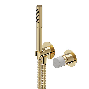 Newform Ionika allure bagno Внешняя часть прогрессивного смесителя с ручным душем, цвет: PVD glossy gold