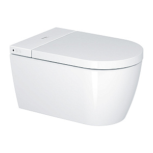 Duravit Starck F Plus Унитаз подвесной, безободковый, с сиденьем Sensowash Pro, покрытие Hygieneglaze, цвет: белый