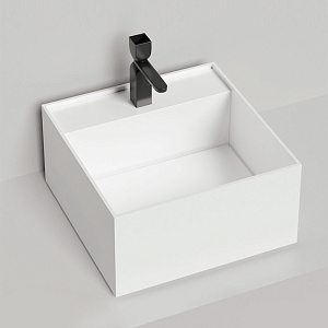 Salini Armonia Square Top 02 Раковина 45x45x25см., без отв., накладная, S-Sense, цвет: белый глянцевый