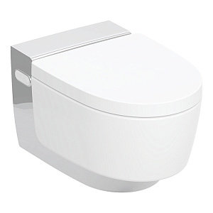 Geberit AquaClean Mera Comfort Унитаз-биде подвесной, KeraTect, панель хром, цвет: белый глянцевый