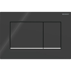 Geberit Sigma20 Клавиша для двойного смыва, квадратная, цвет: черный/хром 
