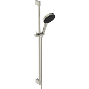 Ideal Standard Solos Душевой гарнитур со штангой 90cм., Металлическая штанга и держатель ручного, 3-функциональный (Rain, Silkrain, Active) ручной душ, шланг 175см., цвет: PVD Silver Storm