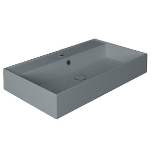 Simas Agile Раковина подвесная/накладная  81х46см., с 1 отв., с переливом, цвет: Cemento matt