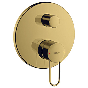 Axor Uno Смеситель для ванны, встраиваемый, с переключателем на 2 потока, со встроенной защитной комбинацией, цвет: полированное золото
