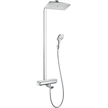 Hansgrohe Raindance Select Showerpipe 360 Душевой гарнитур, в набор входят: термостат с запорным и переключающим вентилем, переключатель для ручного душа, верхний душ Raindance E AIR 1jet 360x190 мм, ручной душ Raindance Select 150 3jet, душевой шланг 