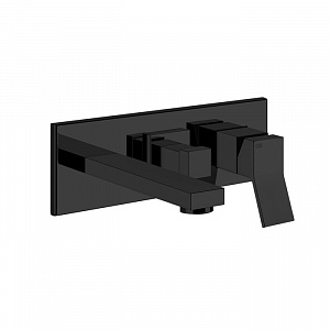 Gessi Rettangolo K Смеситель для раковины, встраиваемый, однорычажный, с изливом и переключателем PULL, внешняя часть, цвет: Black XL