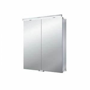 EMCO Pure Зеркальный шкаф 60х72.7см., LED-подсветка, 2 двери, 2 полки, розетка, с нижней подсветкой